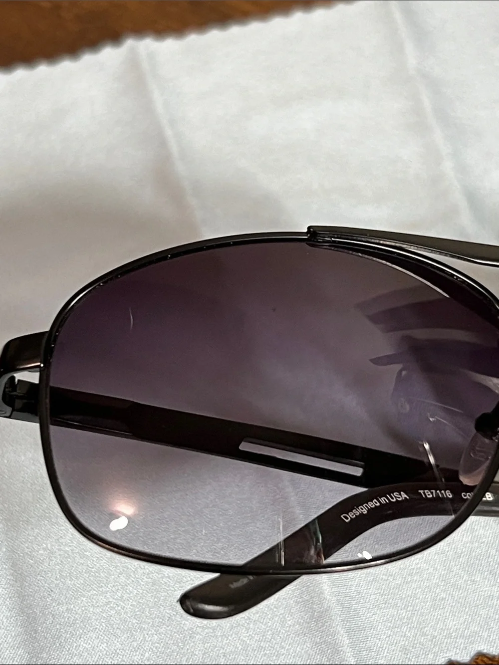 Timberland Black Frames with Dark Purple Lenses Aviator Sunglasses